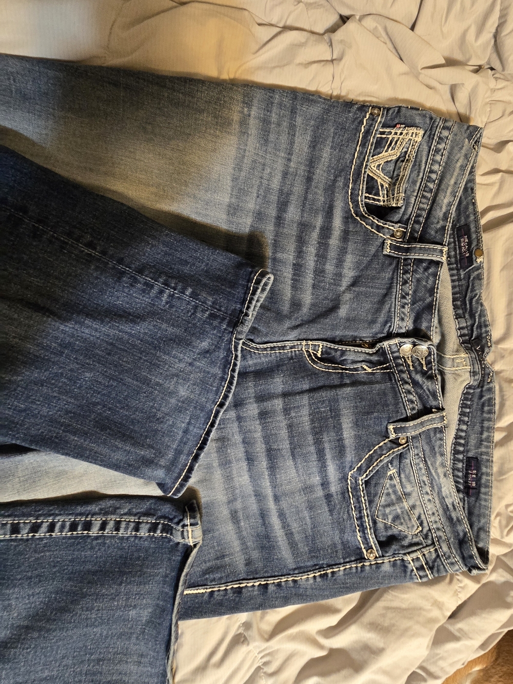 Vigoss Blue Distressed Stretch Jeans - Pair - Picture 6 of 8